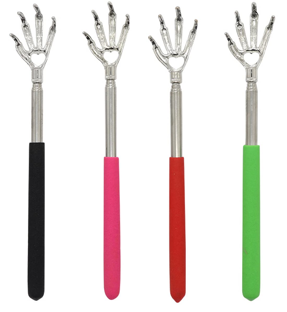 Fuwok Stainless Steel Telescopic Back Scratcher, Novelty Gift, Handheld Portable Ultimate Pocket Self Massager, for Those Difficult to Reach Itches (Color Random) (4pcs-Eagle)