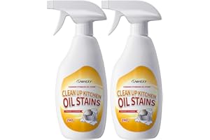 LANWEXY-heavy duty glass stove top oven bbq grill microwave cooktop cleaner spray、for outdoor grill electric stove top、non toxic fume free (2 bottles【recommended for light oil stains】)