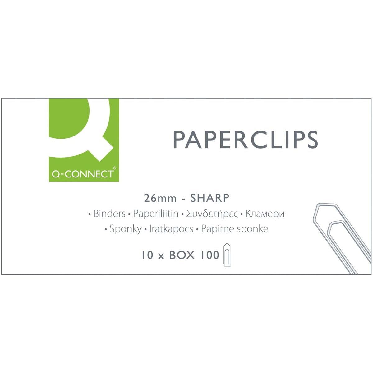 Q-Connect KF01307 Paper Clips 26 mm Pack of 100