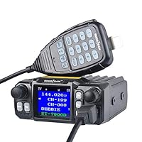 Mobile Ham Radio Amateur Radio Vehicle Transceiver Quad-Standby Quad Band UHF 400~480 MHz(350~390 MHz) VHF 136~174 MHz(220~260 MHz) Mini Color Screen 25W/20W with Long Range Black