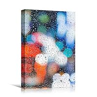 Canvas Wall Art Water Bokeh Abstract Colorful Contemporary Hallway Mixed Media Multicolor Patterns - 12x18 inches
