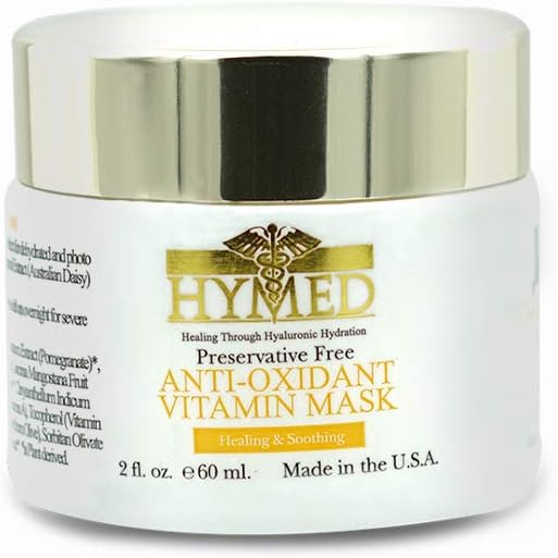 Hylunia Anti-Oxidant Vitamin Mask - 1.7 fl oz - Anti-Aging for Wrinkles - with Pomegranate, Hyaluronic Acid Serum, Retinol, Vitamin E - Natural Vegan Moisturizer - Rapid Skin Repair
