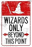 Wizards Only Beyond This Point Sign Poster 13 x 19in with Poster Hanger