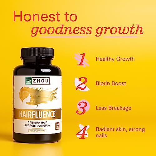 Zhou Hairfluence, Hair Growth Supplement with Biotin 5000mcg, Collagen