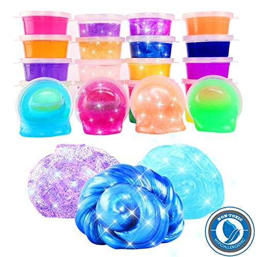 24 Colors/Pack Kids Magic Crystal Clay, Soft Slime Toys, Goody Bag Filler Birthday Gifts Non-Toxic