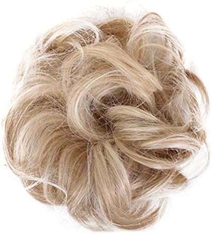 Alexsix Messy Easy to Wear Hair Scrunchies Hair Bun, Messy Curly Dish Extensions Synthetic Wavy Bun Extensions Rubber Band Elastic Scrunchie Chignon Instant Ponytail Hairpiece for Women