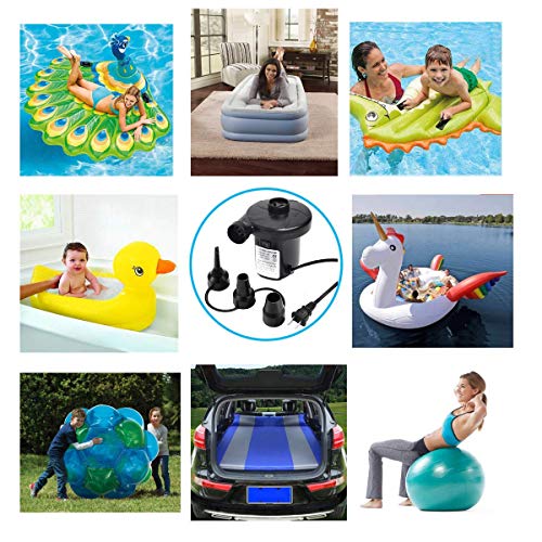 sanipoe Electric Inflatable/Deflated Air Pump, Quick-Fill Inflator Pump for Blow Up Pool Toys Air Mattress Rafts Floats - Thumbnail 5