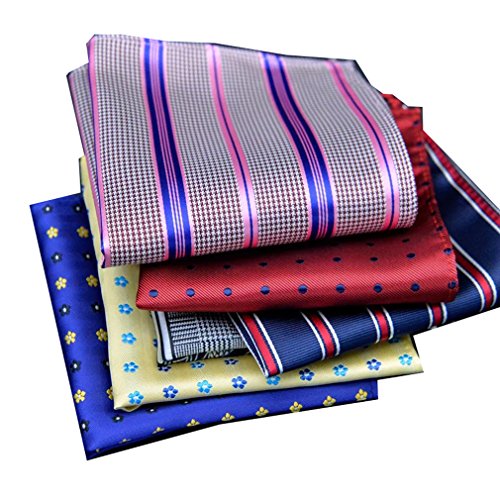 UQ Mens Fashion Poly Silky Pocket Square 2525 Suits Hankies Pack