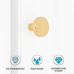 HANIHUA 30 Pack Gold Cabinet Knobs Brushed Brass