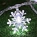 LoiStu 16ft / 40LED Christmas Snowflake String Light Fairy Lights for Party, Wedding, Interior, Garden, Festival Decoration (White)