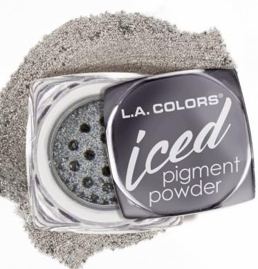 L.A.COLOR ICED PIGMENT POWDER LOOSE METALLIC POWDER LONG LASTING, BUILDABLE EYE COLOR BOLD, FROSTED METALLIC FINISH #CEP541 FOILED