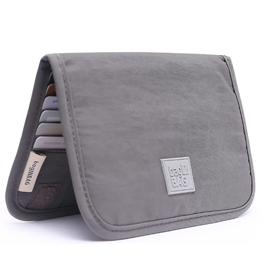 iN. Slim Credit Card Holder Wallet, Gift Card Display case, Minimalist Light Thin Card Storage case RFID Blocking for Men & Women, with 28 Slots Grey, Grey, Large