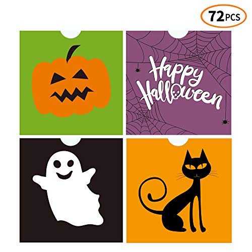 iFUNow 72 Pack Halloween Bags Bulk for Halloween Goodie Bags, Halloween Candy Bags, Halloween Treat Bags, Halloween Trick or Treat Bags, Halloween Party Favors Bags, Halloween Goody Bags