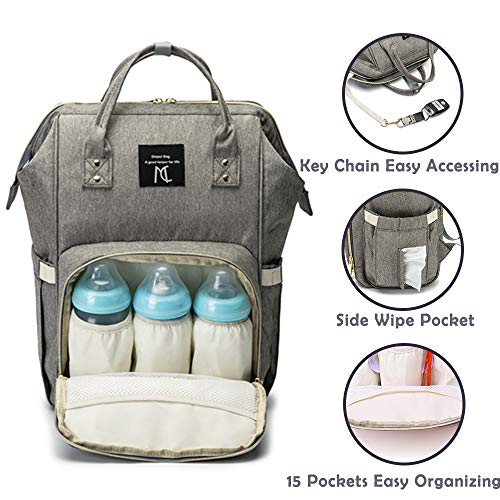 Diaper Bag Backpack for Boy and Girl, Nanrui 25L Roomy Waterproof Nappy Bag for Baby Backpack