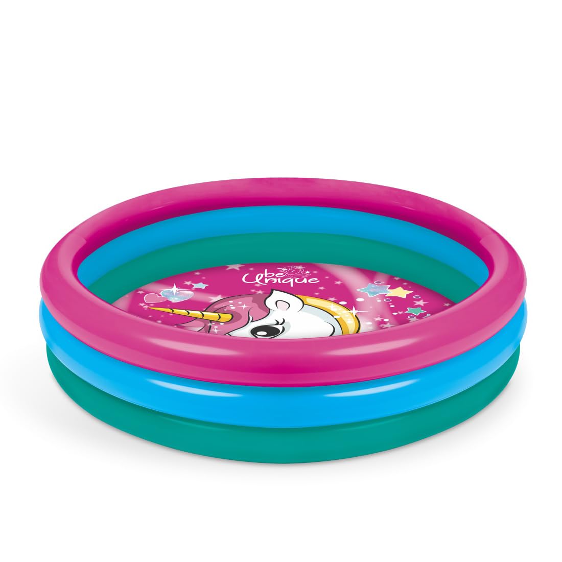 Mondo Toys - Unicorn | 3 Rings Pool - Inflatable pool for children 3 rings - diameter 100 cm - capacity 84 Lt. - 16729