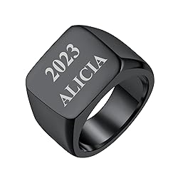 FindChic Customized Engraved Signet Rings Square