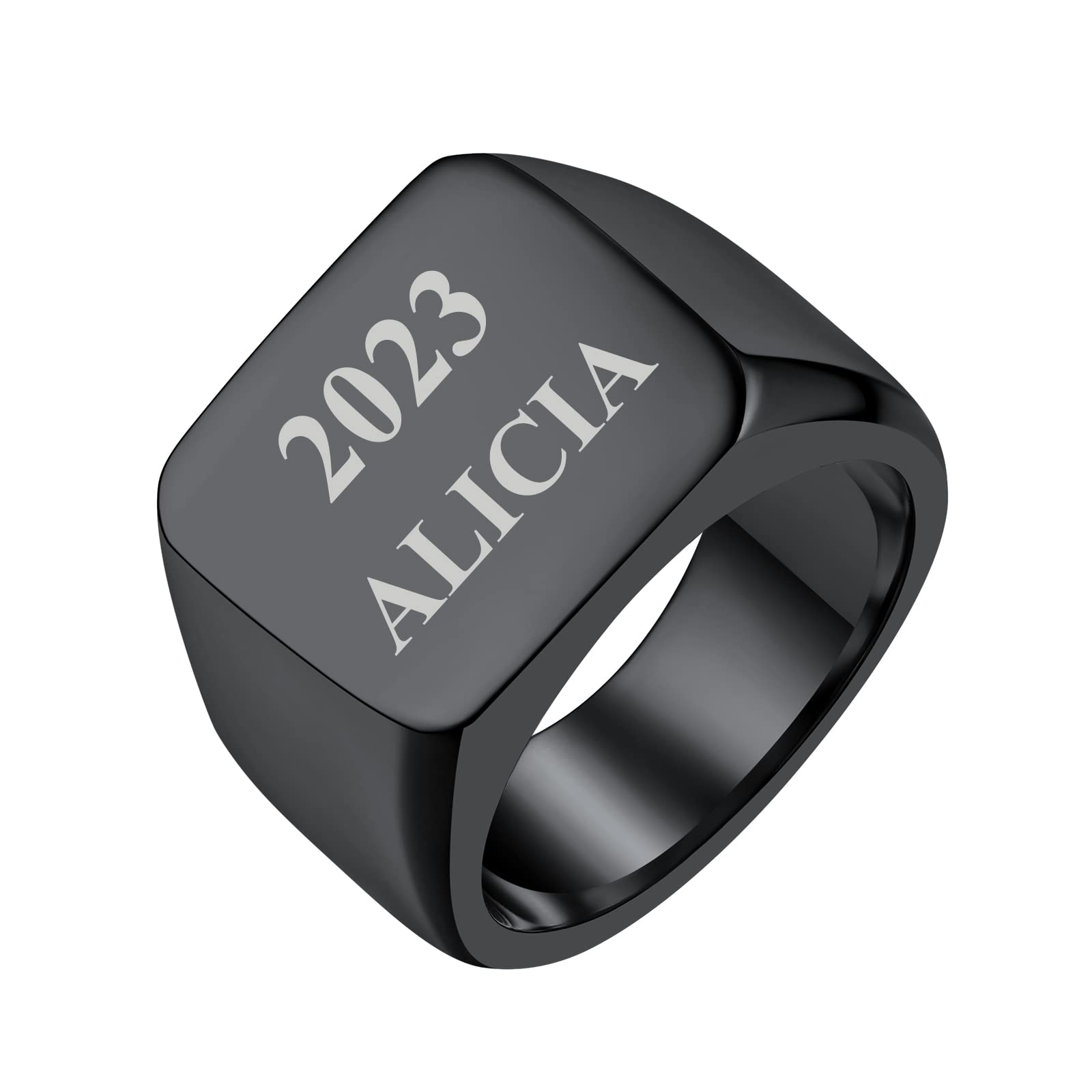 FindChic Customized Engraved Signet Rings Square