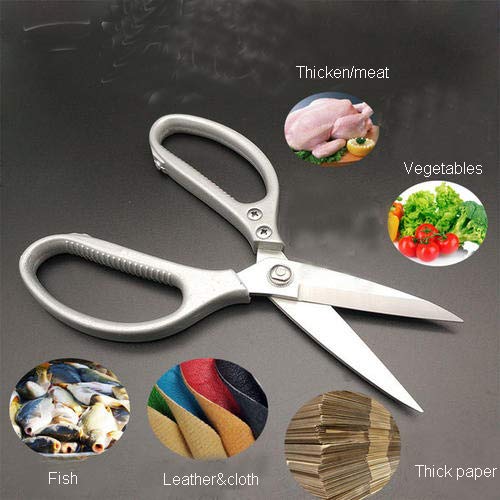 KSENDALO Kitchen Scissors, Multi-Purpose Japanese Heavy Duty Kitchen Shears with Adjustable Screws, for Meat, Poultry, Fish, Vegetables, Flower Stem and More