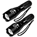 Tactical Flashlight 2 Pack - WdtPro Pocket-Sized Flashlights with High Lumen LED, 5 Modes, Zoomable and Water Resistant for Camping Emergency Hiking