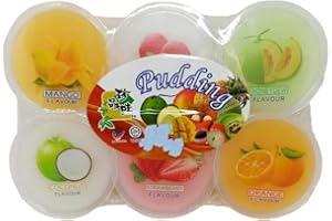 Pudding cups Fruit || RED DIAMOND -Halal حلال | Mixed Flavour pudding | yame : Mix fruit pudding || PUDDING WITH NATA DE COCO (Product of Malaysia) (6cup/110g) (03)
