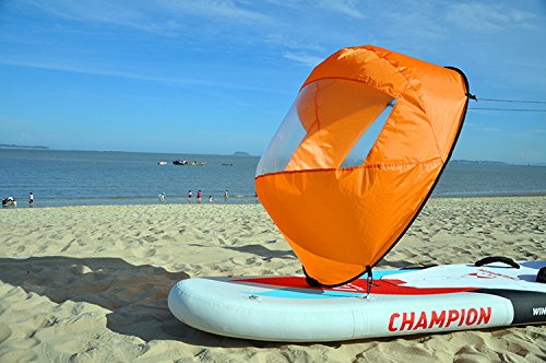 AUNAZZ/Downwind Wind Sail Kit Wind Paddle 42 inches Kayak Canoe Accessories, Easy Setup & Deploys Quickly, Compact & Portable Orange - Thumbnail 3