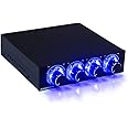 Kingwin Fan Controller 4 Channel w/ LED. Controls up to 4 Sets of PC Computer Fans, Independent Turn Knob Control, and Fits 3.5 Inch Drive Bay. Easy Setup, and Easy Control of Your Cooling Fans