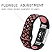Hanlesi Band for Fitbit Charge 2 , Soft Silicone Adjustable Fashion Sport Strap for Fitbit Charge2 Replacement Fitness Accessory Wristband with hole Small Size for Girl Pink