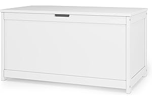 Child Craft Harmony 33” Wood Toy Box, Large Storage Chest, Plenty of Storage, 2 Safety Hinges, Standard Ventilation Hole on Back, 6 Cubic Feet of Storage (Matte White)