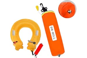DRUAGERY Emergency Water Float,2 in 1 Car Emergency Escape Tool with Window Breaker and Inflatable Portable 3second Self-Rescue Lifebuoy, Falling Water Protection for/Boat/Water Sports
