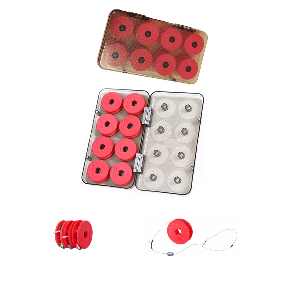 Ieron 32 pcs Fishing Foam Spools Fly Fishing Gear Fishing Rig Winders Storage Box