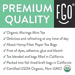 FGO Organic Moringa Mint Tea, Eco-Conscious Tea