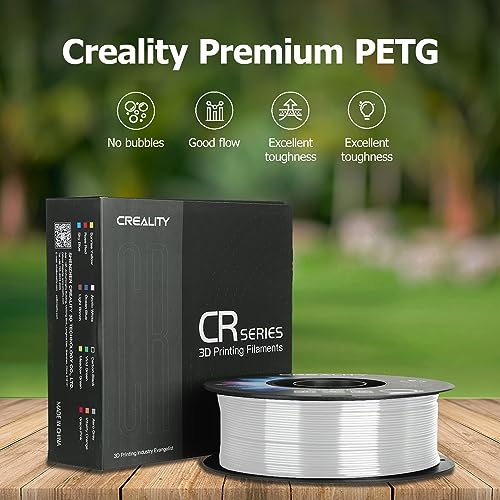 Official CREALITY PETG 3D Printer Filament 1.75mm 1KG (2.2lbs), High Precision Strong Toughness, Odorless Better Flow Moistureproof 3D Printing Ender Filament