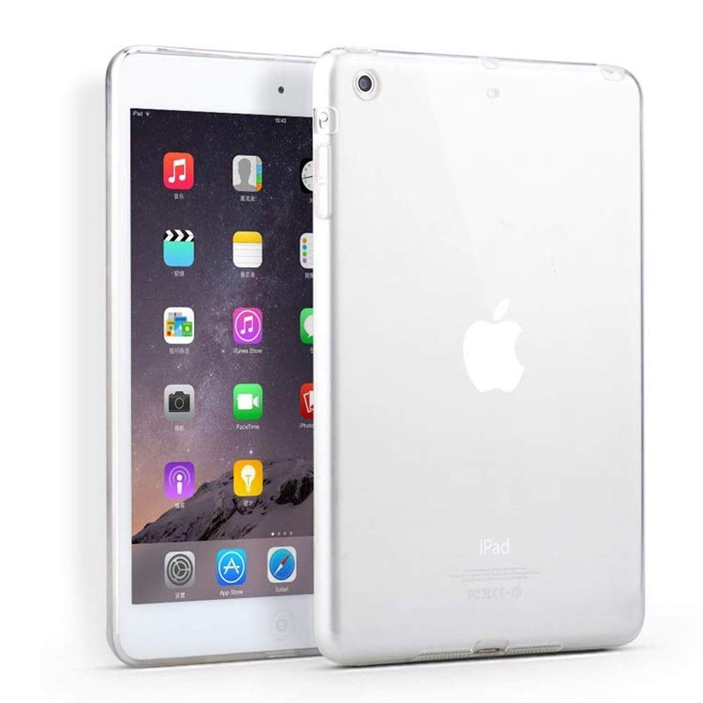 REY - Case Flexible Silicone TPU for iPad Mini 1, Mini 2, Mini 3, Ultra Thin 0.33mm, Crystal Clear