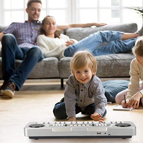 SAOCOOL Kids Keyboard Piano, 37 Keys Standard Size Multifunctional Electronic Organ Musical Kids Piano Teaching Keyboard with USB Function for Children Birthday Gift (Silver)