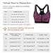 FITIBEST Front Zipper Closure Sports Bra High Impact Exercise Bra Sports Racerback Workout Bras with Removable Pads (XL, Purple)