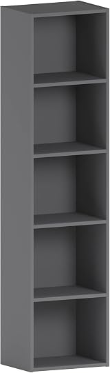Vida Designs Oxford 5 Tier Cube Bookcase Grey Wood Shelving Unit