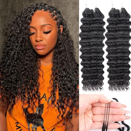 Deep Wave Crochet Human Hair for Black Women 16 Inch 120g 80 Strands at Amazon