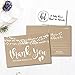 25 Girl or Boy Rustic Baby Shower Thank You Note Card Bulk Set, Blank Cute Kraft Gender Reveal Neutral Sprinkle Postcards, No Envelope Needed For Party Gift Personalize Printable Cardstock Paper