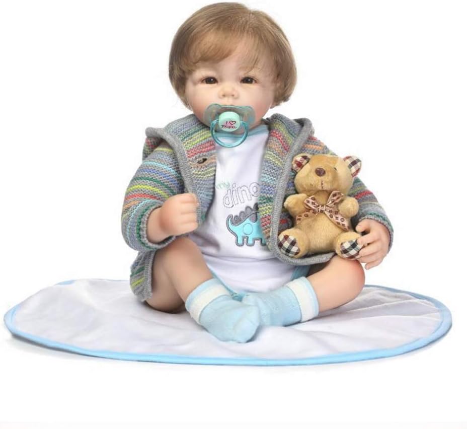 Prezzo Realistico Reborn Baby Dolls Morbido Silicone Vinile Sicurezza e Protezione Ambientale Neonato Bambino Playmate Toy Gift 50cm,Color1,50cm Offerte