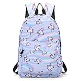 Unicorn Backpack for Girls, Tezoo 3D Unicorn Print Multi Color Rainbow Unicorn Backpack, School College Bag for Teens Girls