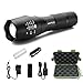 UOOTO 1000 Lumen Cree LED Flashlight, Portable Zoomable Torch Light with Car Charger Wall Adapter, 5 Light Modes