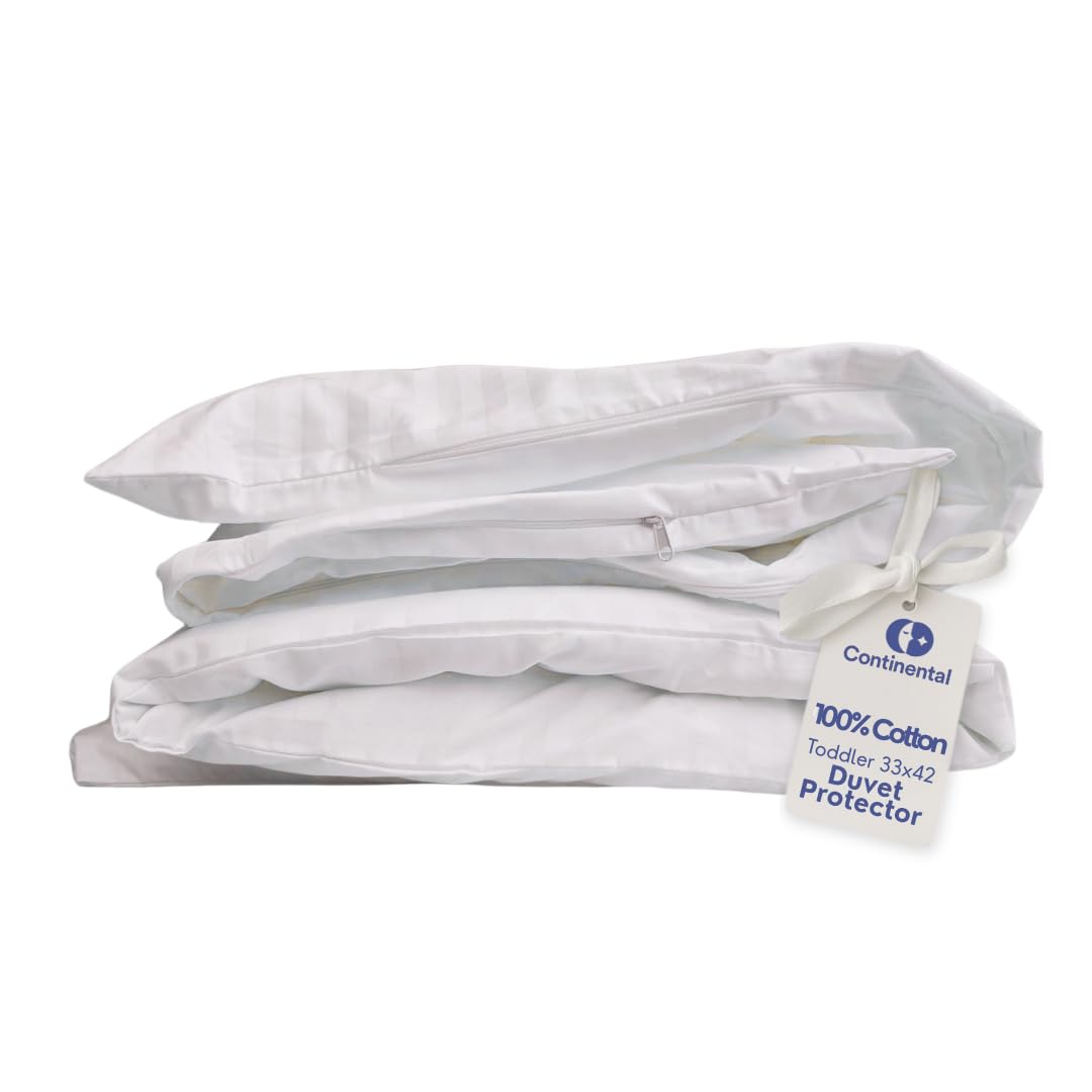 Photo 1 of Duvet Cover Protector for Toddler Comforter, 100% Cotton, Zipper to Block Blanket from Dust Fits Standard Crib & Toddler Bed, 33x42 Inch, White
