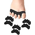 Golbylicc Soft Toe Spacers for Correct Toes Alignment, 3 Pairs Gel Toe Separators Bunion Corrector for Children Foot Pain Relief, Small Toe Straightener for Plantar Fasciitis (Black)
