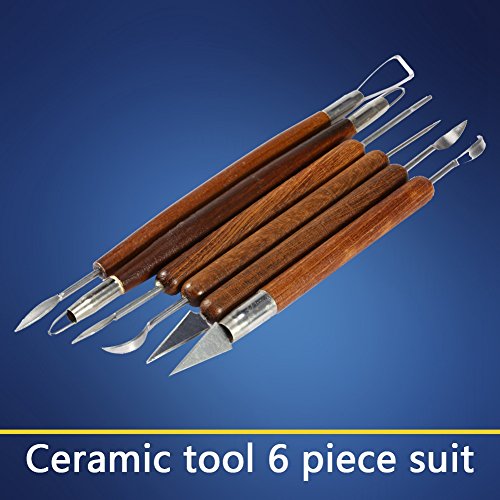 6pcs Sculpting Tools Set,Pottery Clay Tool Set Carved Clay Stainless Steel for Brushing Scraping Cleaning Smoothing Shaping