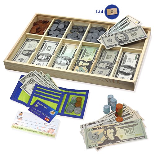 Educational Play Money Set - Over 560 Pieces. Bills-Coins-Wa