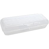 BAZIC PRODUCTS LUCENT Clear Pencil Box, Snap-Latch Lid | Snap-latch lid for pens, Tools, Small supplies, For home and office storage
