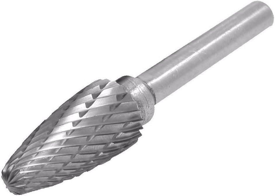 Carbide Burr KangTeer 12mm Dia 1/4" Shank Tree Shape Double Cut Tungsten Carbide Rotary File Cutting Burs Tool Rotary Drill Die Grinder Bits