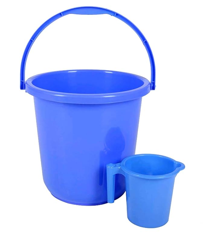 Generic Plastic Bathroom Bucket with Mug 1 20 LTR ( Multicolor