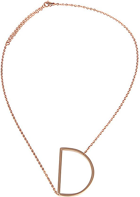 AKKi Jewellery Letter Necklace Women Necklace, Made Stainless Steel ABC Pendant Necklace Name Alphabet Silver Rose Gold Slanted