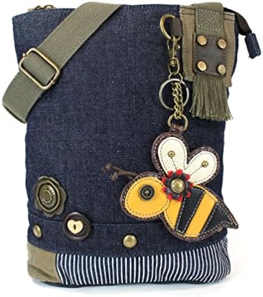 Denim Blue Patch Cross-body Messenger Bag (Denim -Bee)